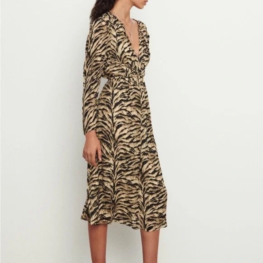 BA&SH Imany Dress in Beige Animal Print (NEW)